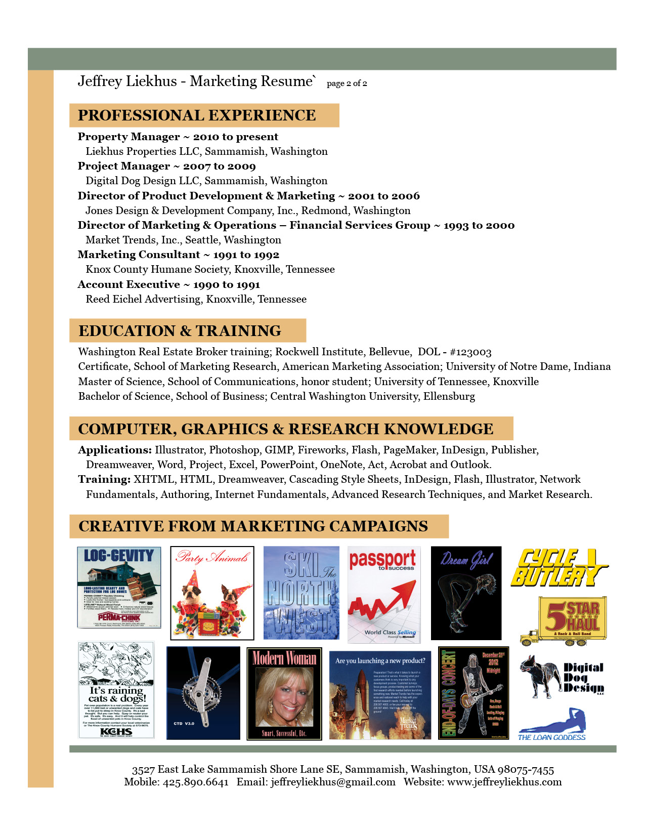 JAL Marketing Resume' pg 2