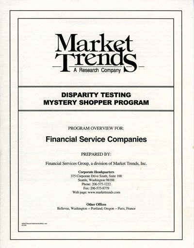 Disparity Testing brochure